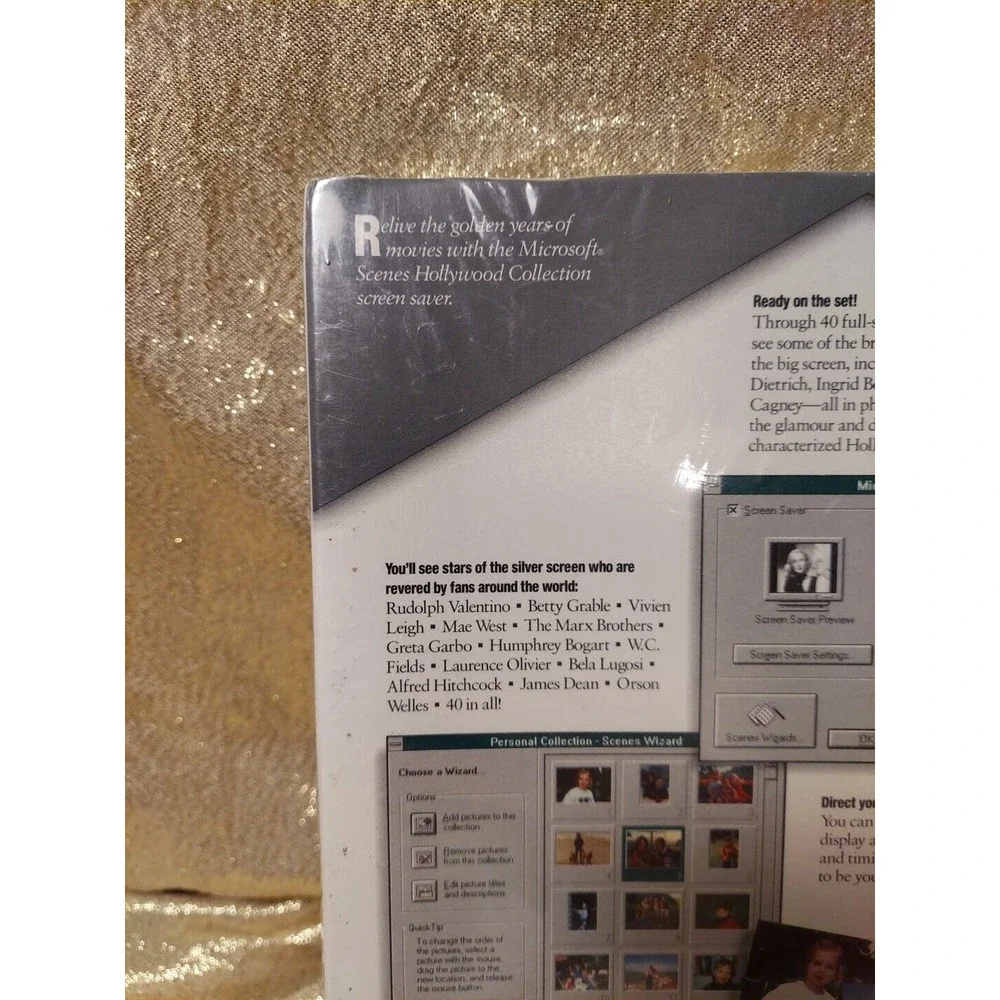 Microsoft Scenes Hollywood Collection Screen Saver Vintage Rare New NOS 1994